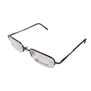 Bugle Boy Eyeglasses‎ Frames Style 2002 Brown Metal Half Rim 49-18-135 New